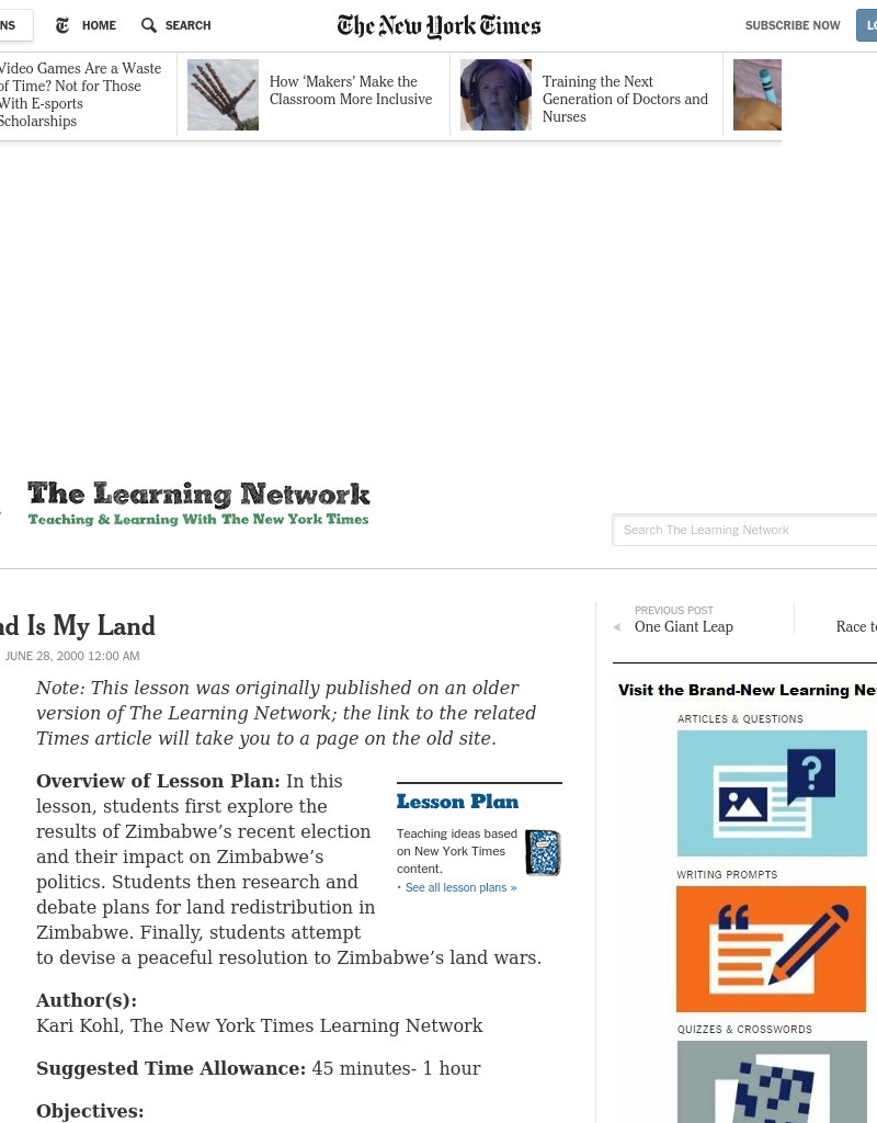 This Land Is My Land Lesson Plan