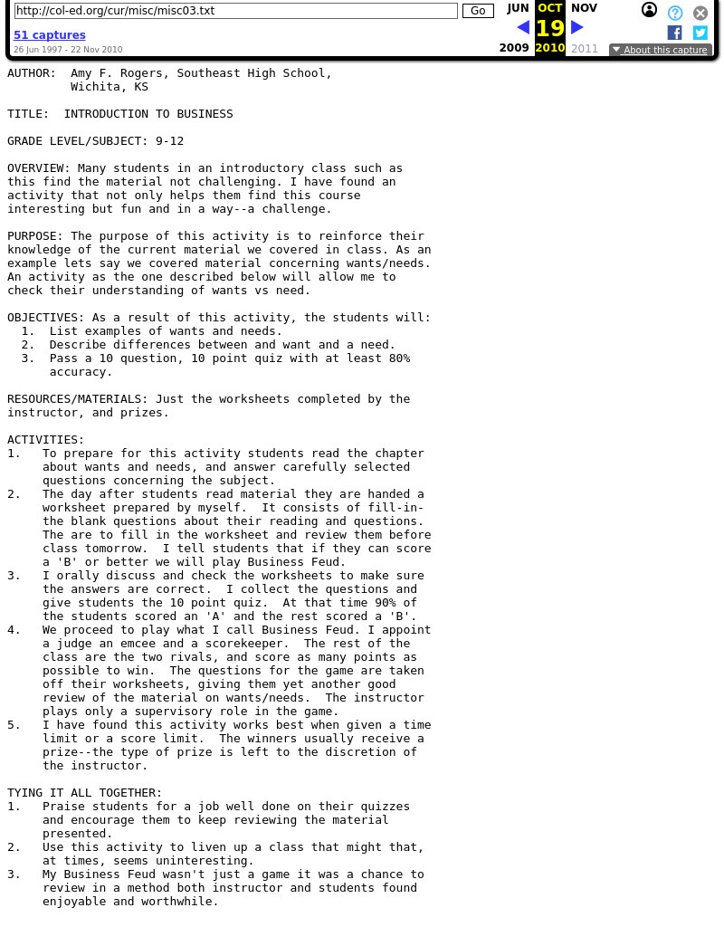 Introduction To Business Lesson Plan