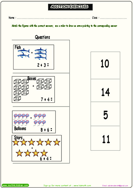 Addition Exercises 2 Worksheet