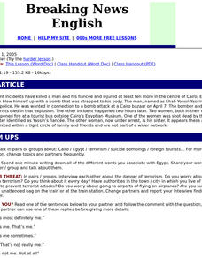 Two dead, 10 injured in Cairo attacks Worksheet