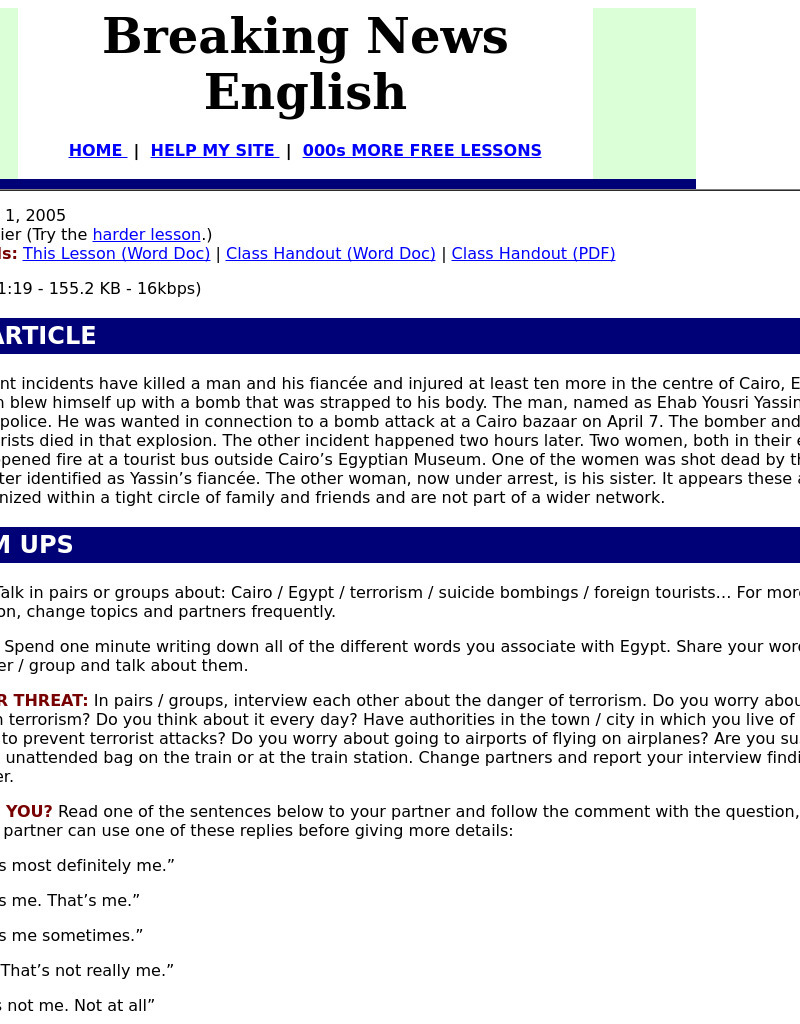 Two dead, 10 injured in Cairo attacks Worksheet