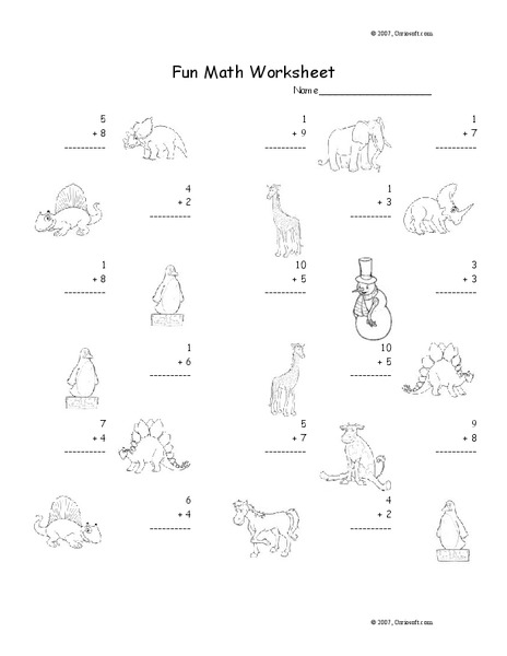Addition Facts Practice Worksheet