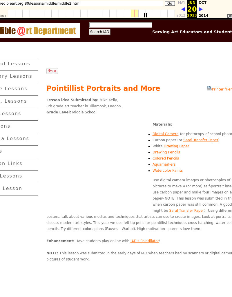 Pointillist Portraits and More Lesson Plan