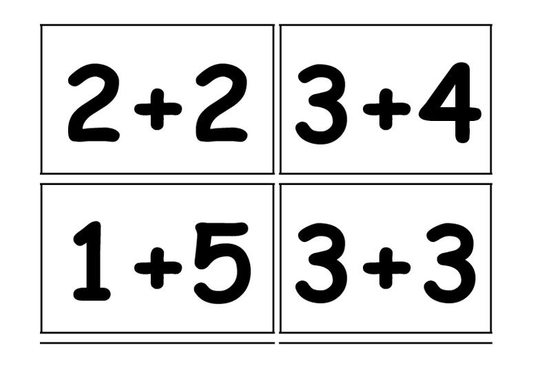Addition Flash Cards Worksheet