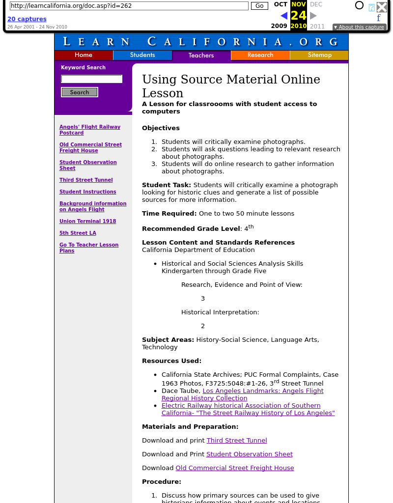 Using Source Material Online Lesson Lesson Plan