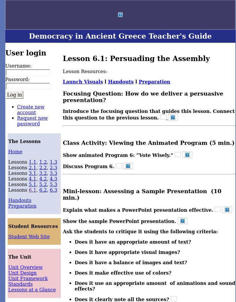 Persuading the Assembly Lesson Plan