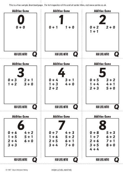 Addition Game Lesson Plan