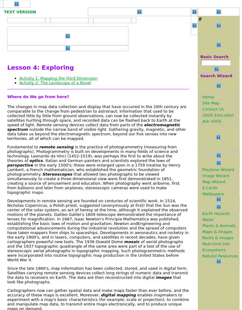 Lesson 4 Activity 1: Mapping the Third Dimension Lesson Plan