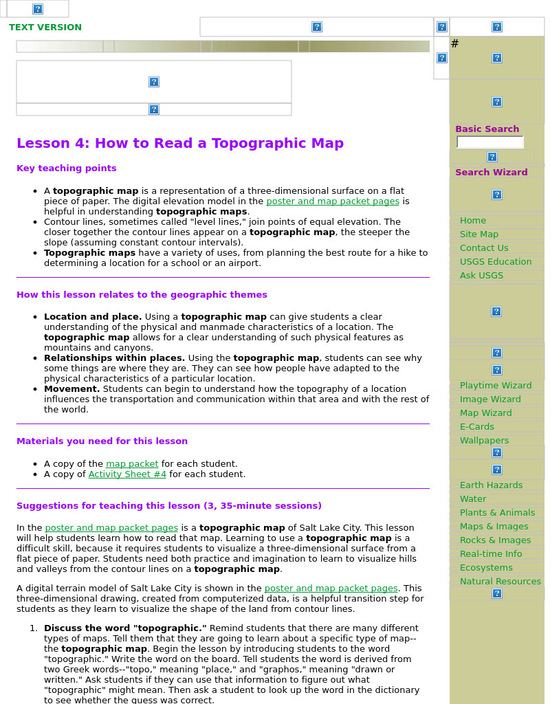 How to Read a Topographic Map Lesson Plan