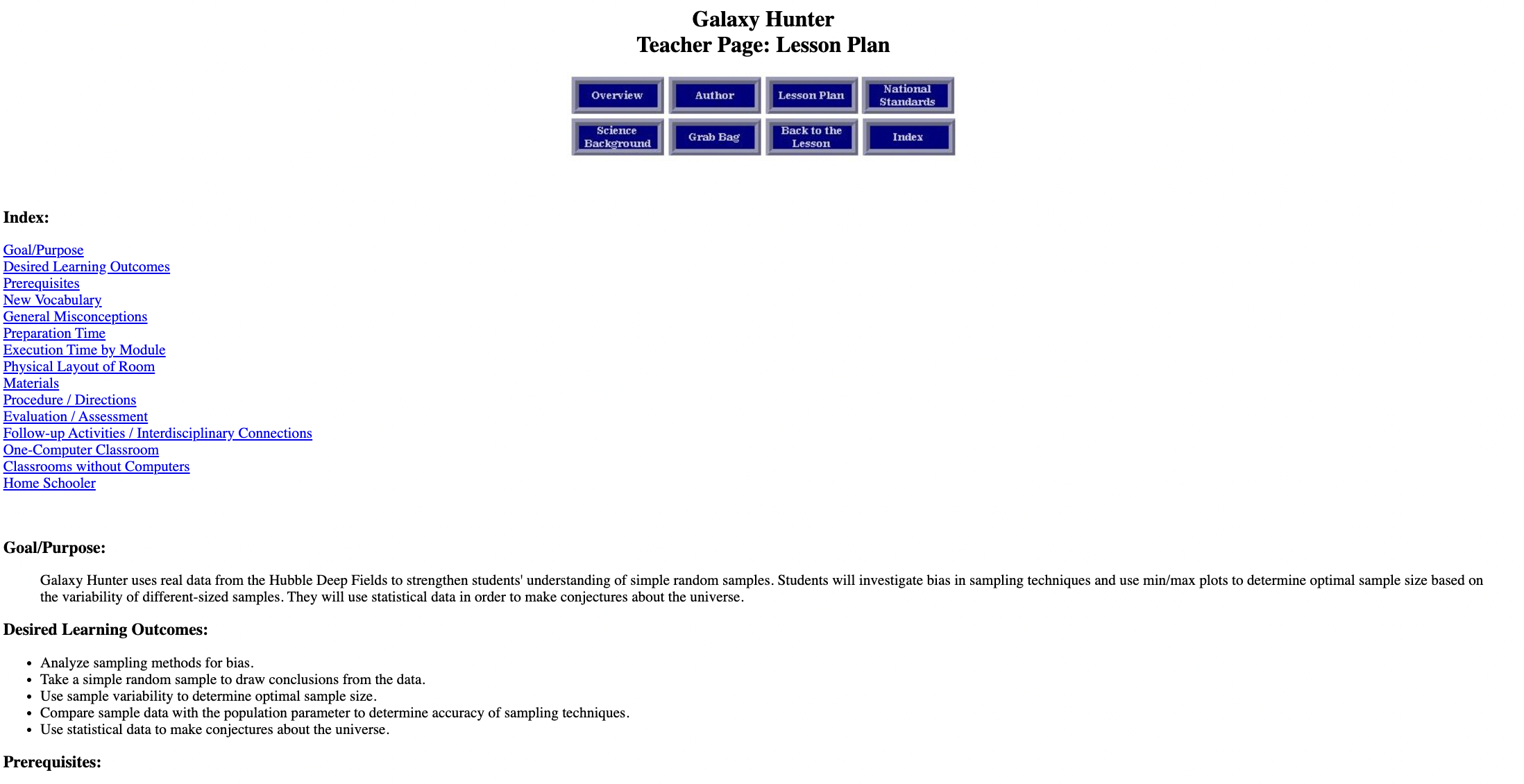 Galaxy Hunter - A Cosmic Photo Safari Lesson Plan