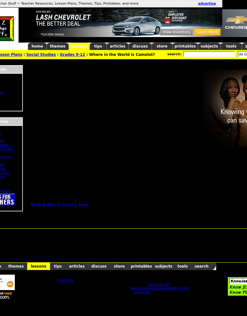 Where in the World is Camelot? Lesson Plan