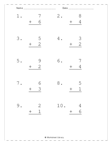 Addition Practice Worksheet