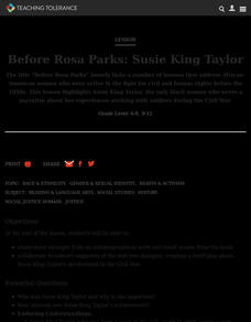 Before Rosa Parks: Early Grades Activity Lesson Plan