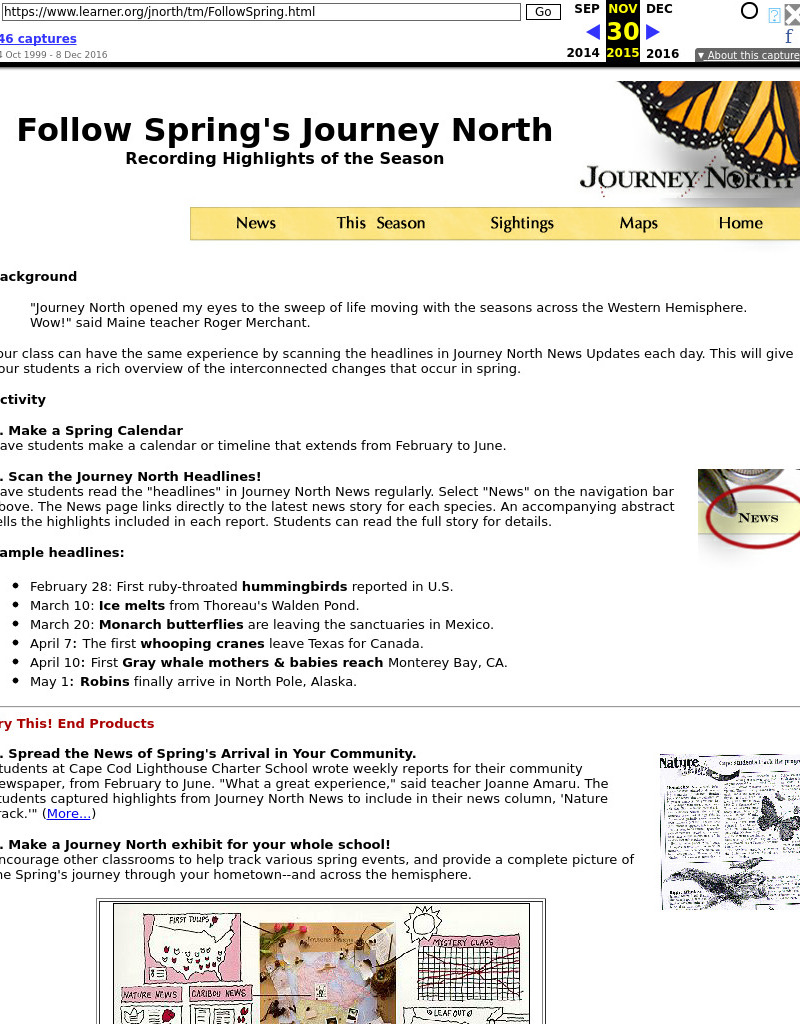 Follow Spring's Journey North Recording Highlights of the Season Lesson Plan