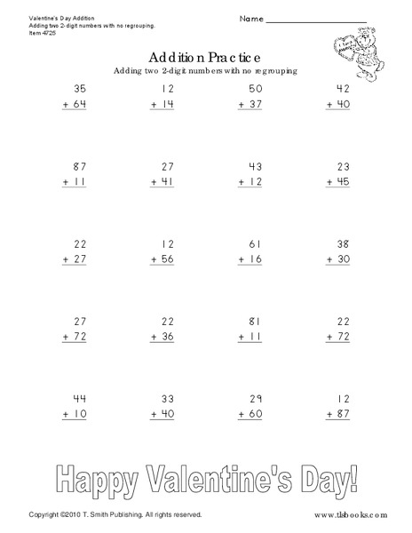 Addition Practice Worksheet