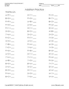 Addition Practice Worksheet