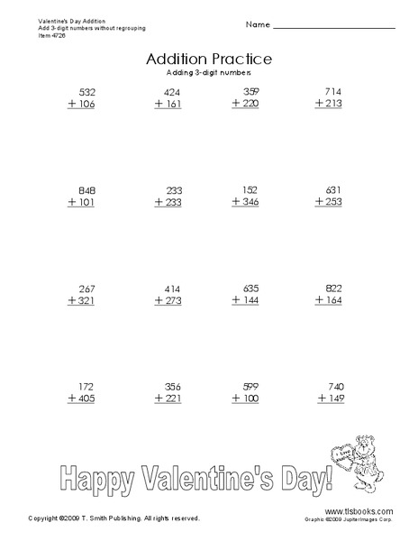 Addition Practice Worksheet
