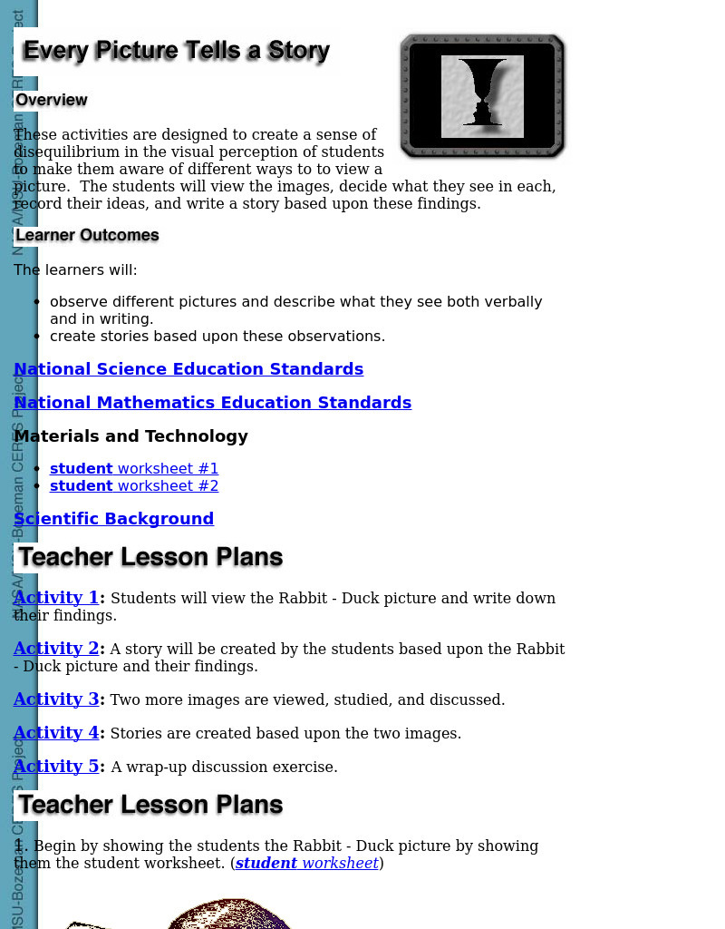 Every Picture Tells A Story 2 Lesson Plan