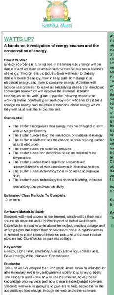 WATTS UP? Lesson Plan