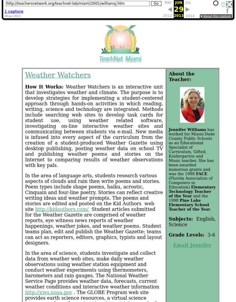 Weather Watchers - Interdisciplinary Lesson Plan