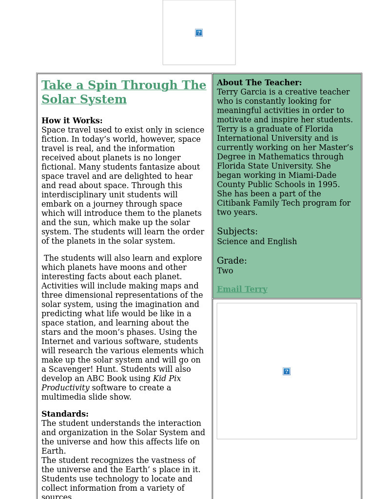 Take a Spin Through the Solar System Lesson Plan