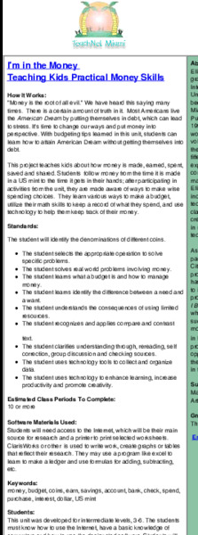 I'm in the Money - Practical Money Skills Lesson Plan