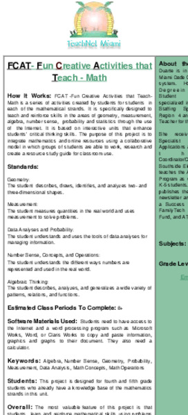 Fun Math Activities Lesson Plan