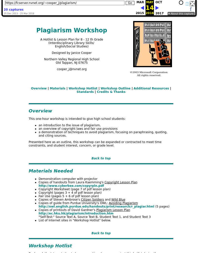 Plagiarism Workshop Lesson Plan