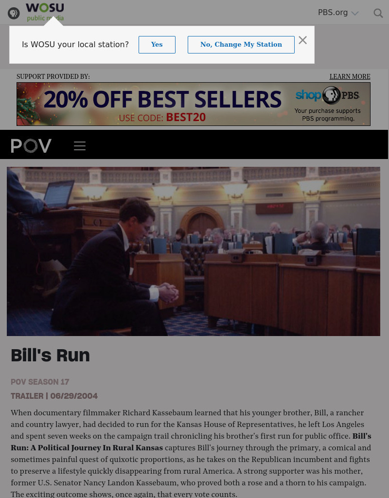 "Bill's Run" Lesson Plan: What Do People Want from Politicians?: Lesson Plan