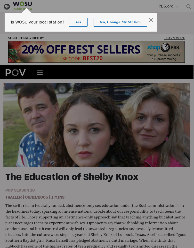 The Education of Shelby Knox Lesson Plan: The History of Teaching About Sex Lesson Plan