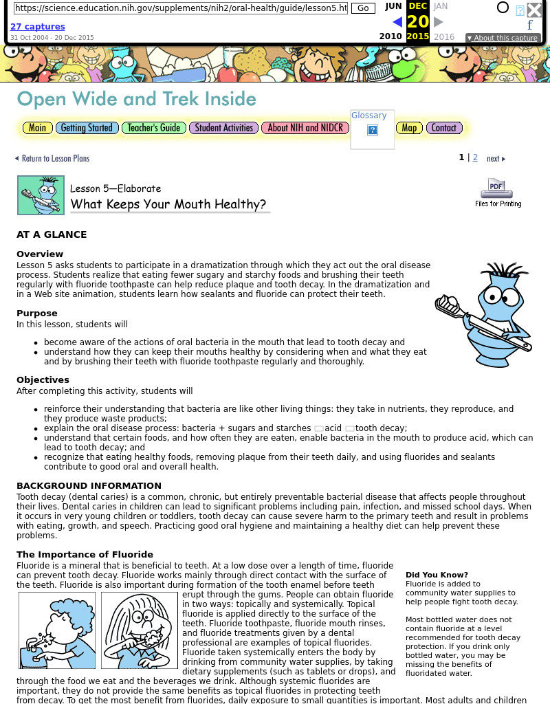 What Keeps Your Mouth Healthy? Lesson Plan