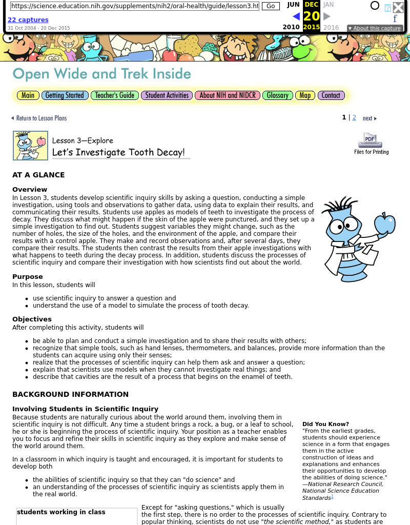 Let's Investigate Tooth Decay Lesson Plan