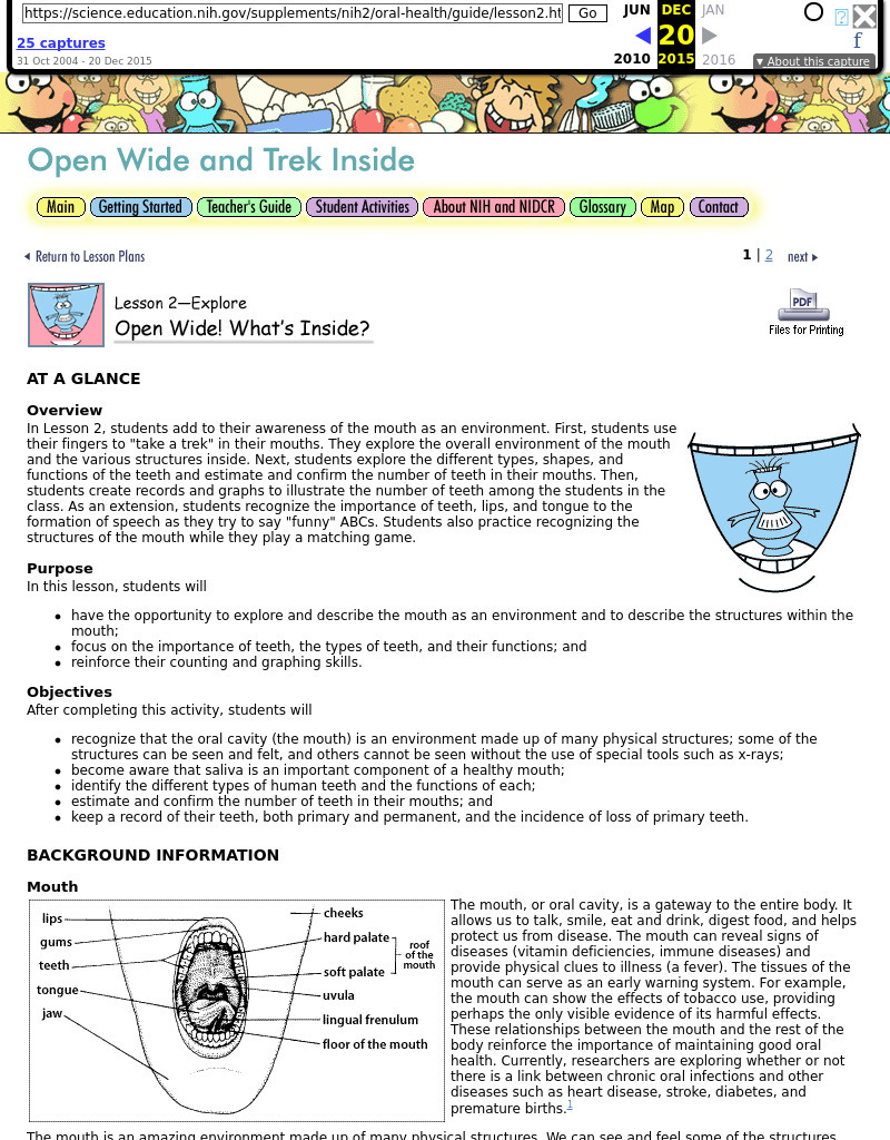 Open Wide, What's Inside? Lesson Plan