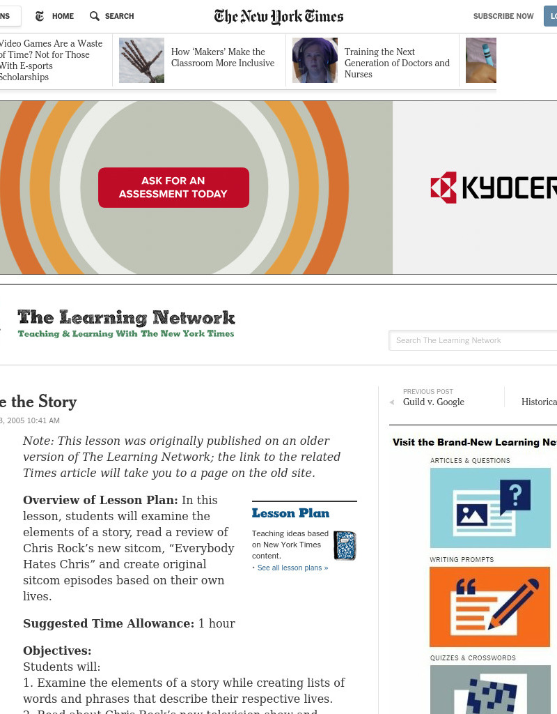 Show Me the Story Lesson Plan