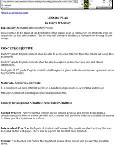 Writing Scavenger Hunt Lesson Plan
