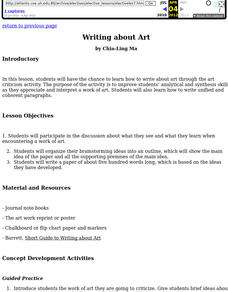 Writing About Art Lesson Plan
