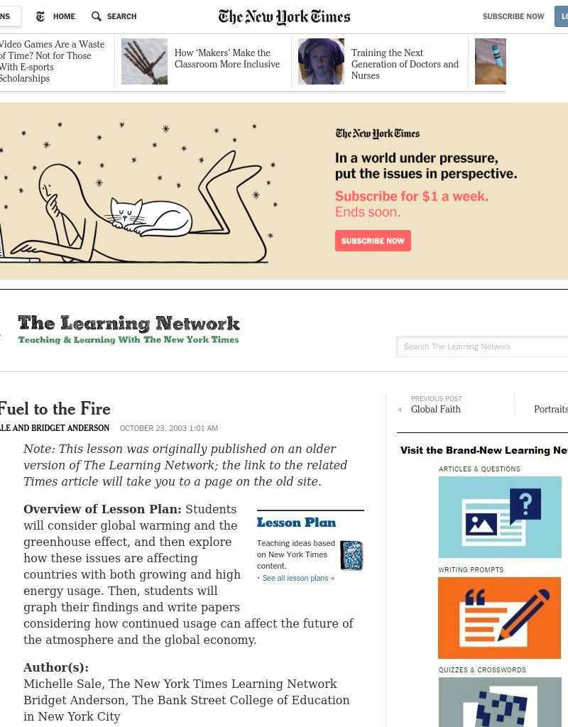 Adding Fuel to the Fire Lesson Plan