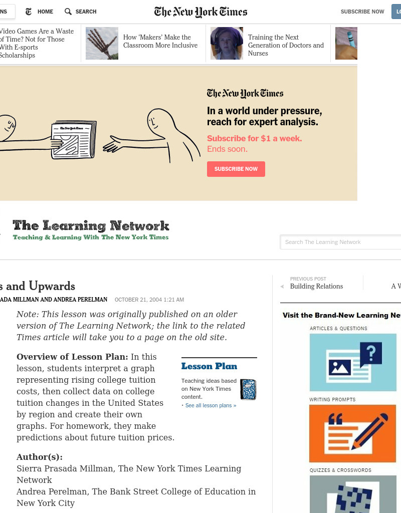 Onwards and Upwards Lesson Plan