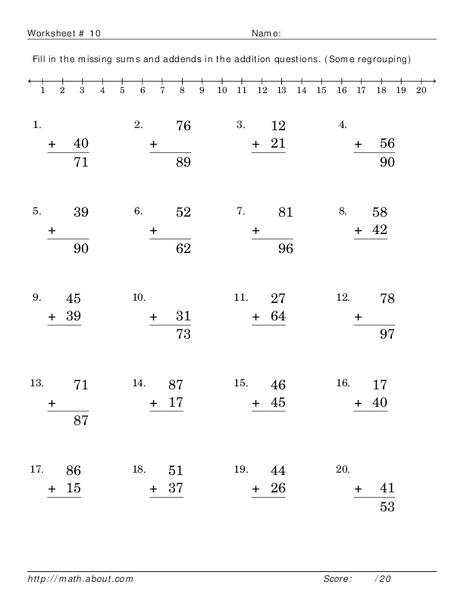 Addition Practice Worksheet