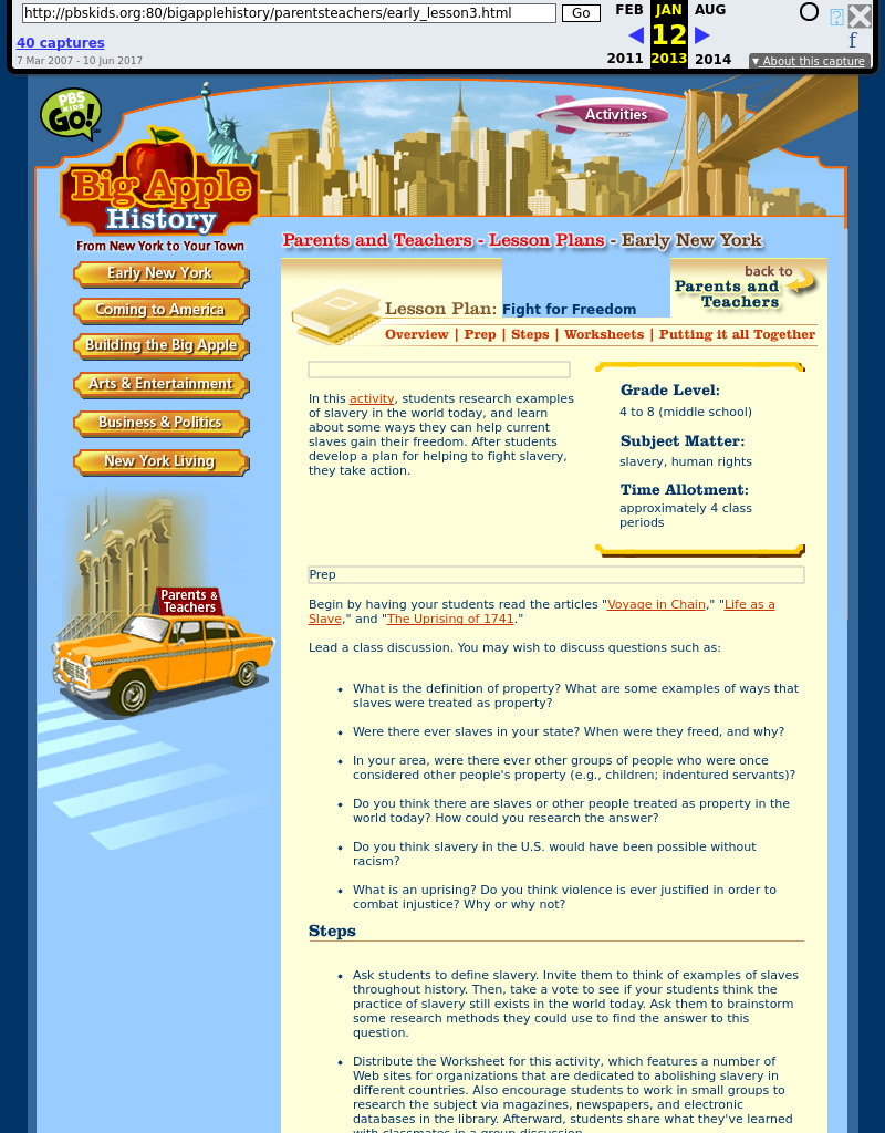 Fight for Freedom Lesson Plan