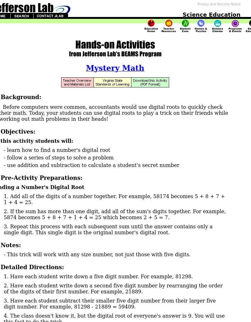 Mystery Math Lesson Plan