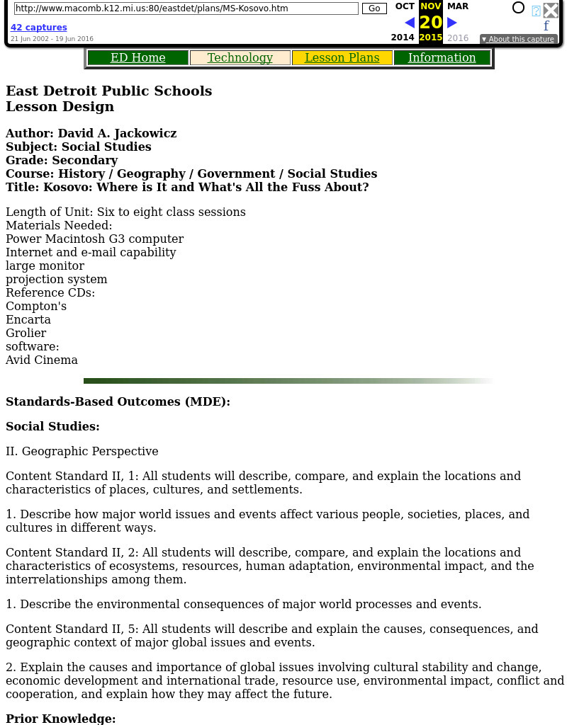 Kosovo: Where is It and What's All the Fuss About? Lesson Plan