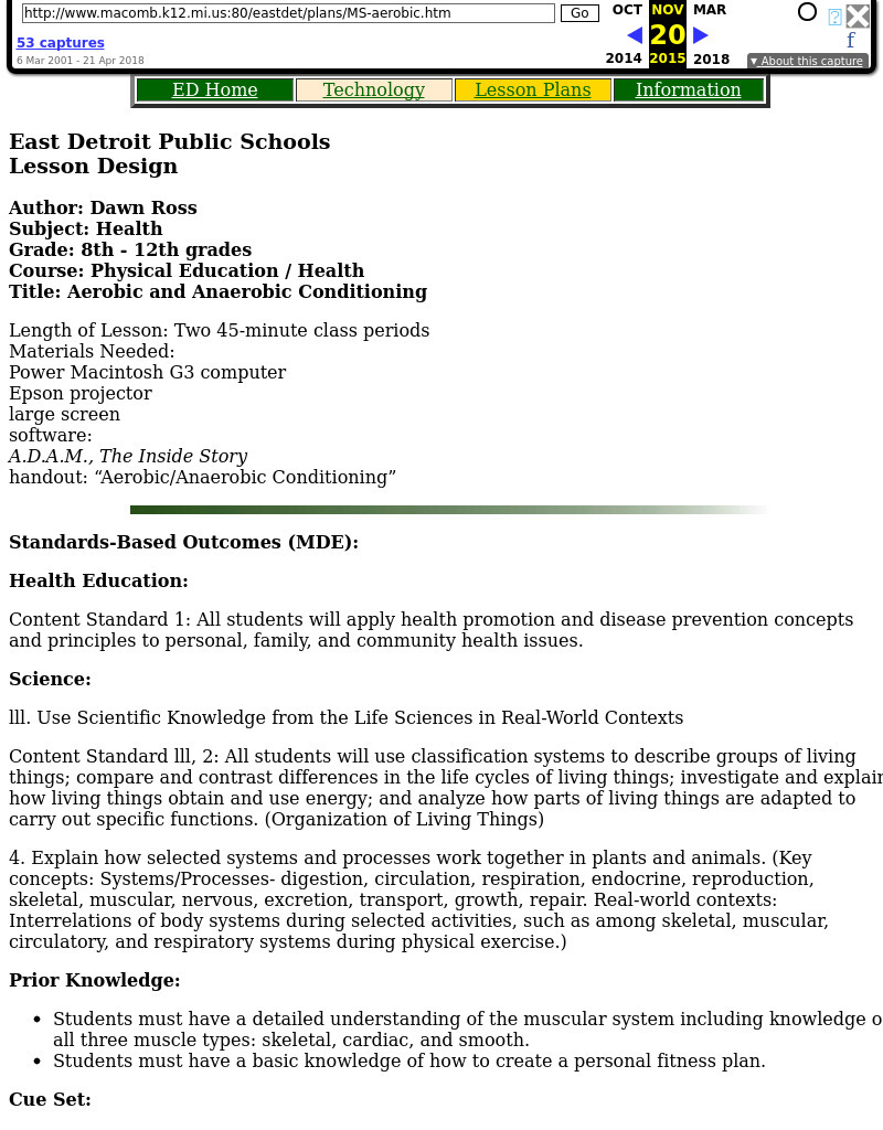 Aerobic and Anaerobic Conditioning Lesson Plan