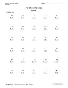 Addition Practice #5 Worksheet