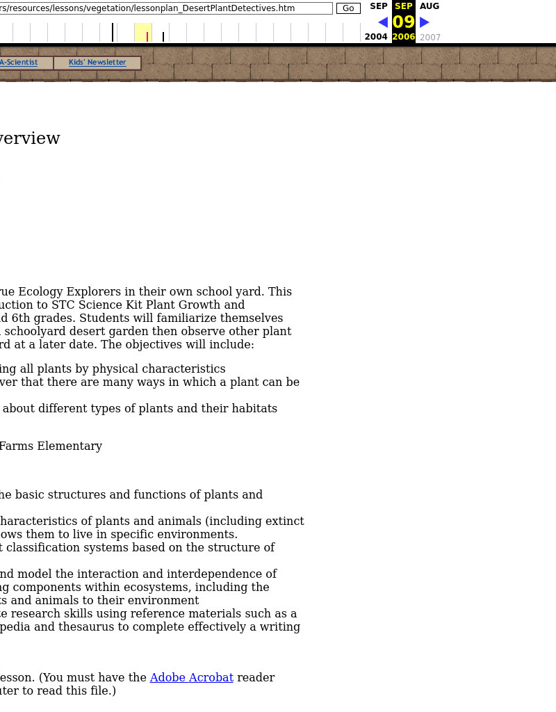 Desert Plant Detectives Lesson Plan