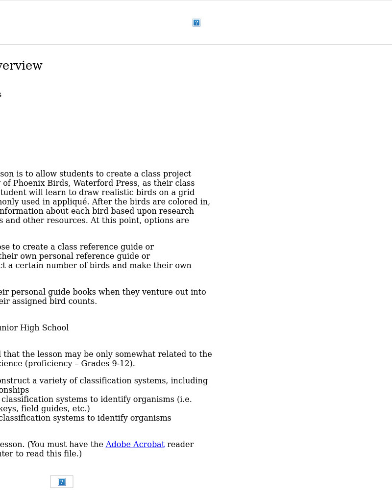 Scale Drawings of Birds Lesson Plan