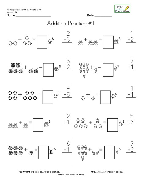 Addition Practice #4 Worksheet