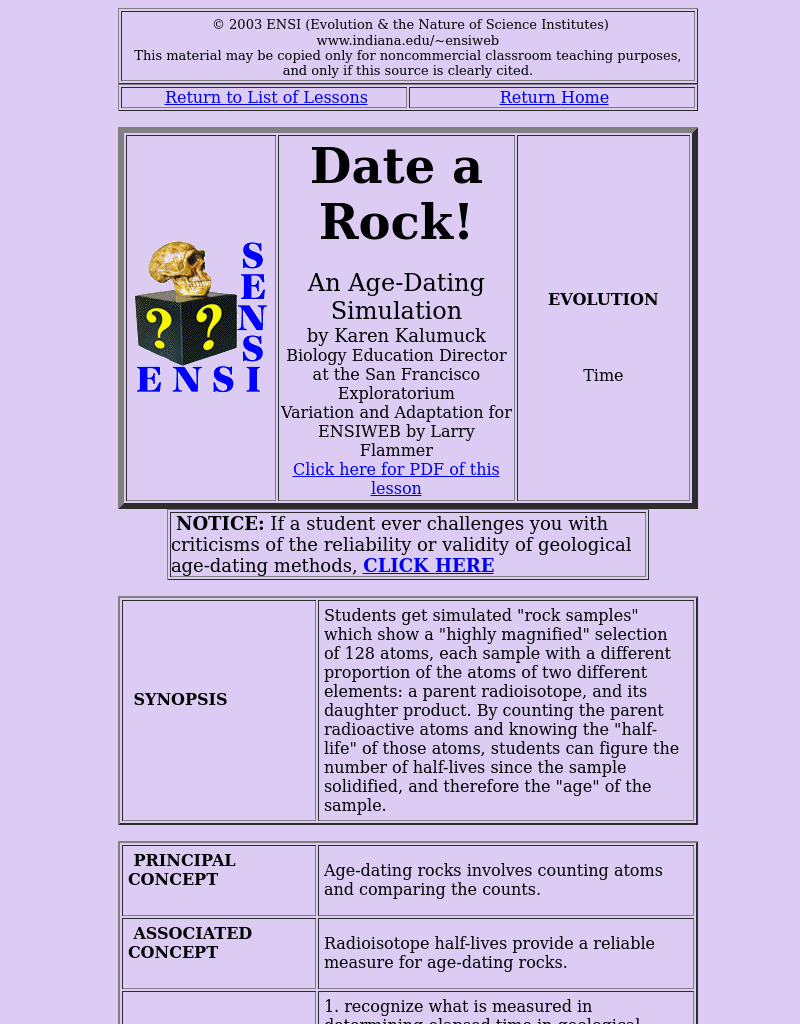 Date a Rock! Lesson Plan