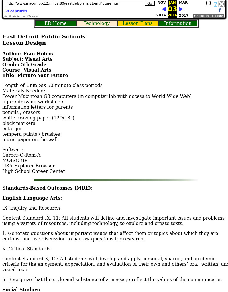 Picture Your Future Lesson Plan