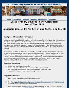 Lesson 5:  Signing Up for Action and Sustaining Morale Lesson Plan